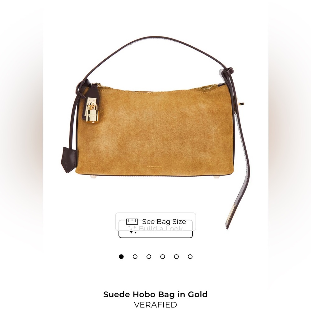 Suede Hobo Bag in Gold
VERAFIED